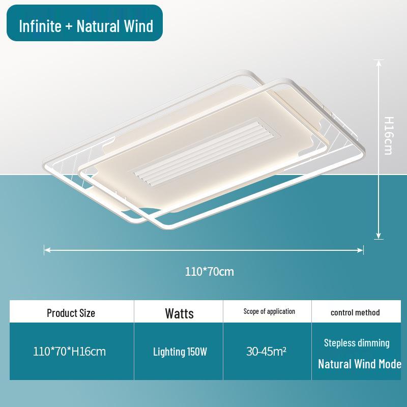 Modern Minimalist Leafless Ceiling Fan with Light - Large Airflow for Living Room & Bedroom