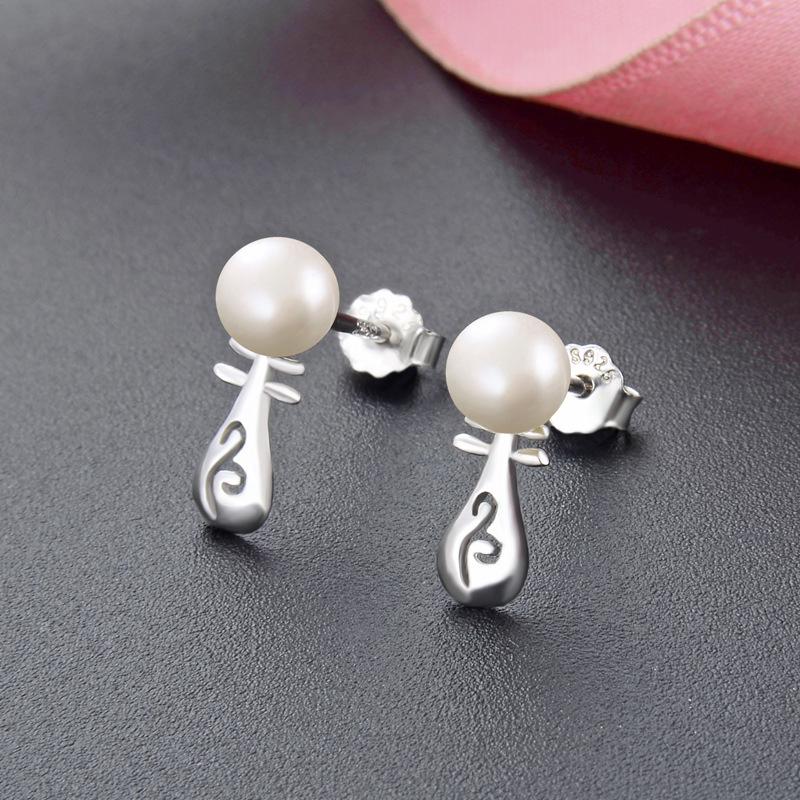 Lindon 925 Sterling Silver Synthetic Pearl Earrings Drop Earrings For Women Wedding Party Gifts