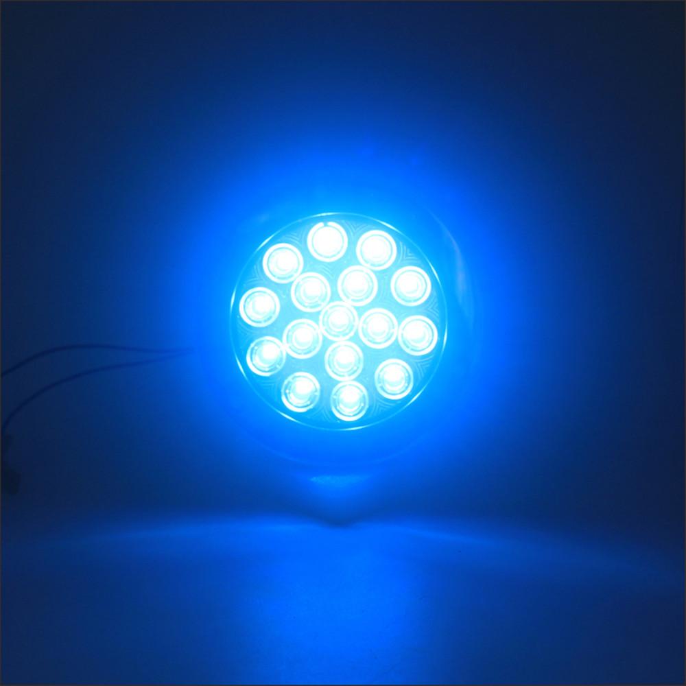 2PCS Round Rear Tail Lights Car LED Brake Stop Turn Signal Warning Lights 16LED Taillight Truck Trailer Lorry Blue Green 12V 24V