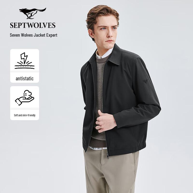 

SEPTWOLVES Men s Lapel Wool Blend Casual Jacket L
