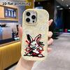 Phone Case: 2D Flat Design Suitable for iPhone 18 17 16 15 14 13 Pro Protective Case, Couple Style, Battle-themed White Rabbit, Christmas and Hallowee