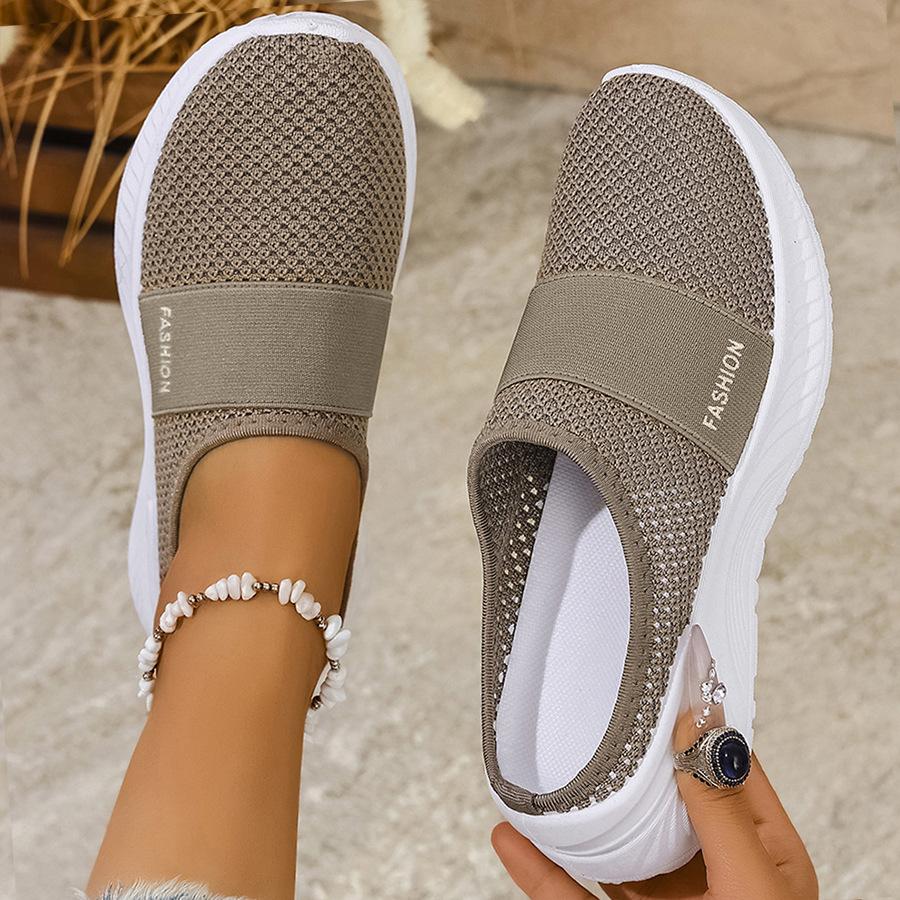 Women's Spring Summer Breathable Half Slippers, Comfortable Slip on Casual Shoes, Lightweight Fashion Walking Flats for Women