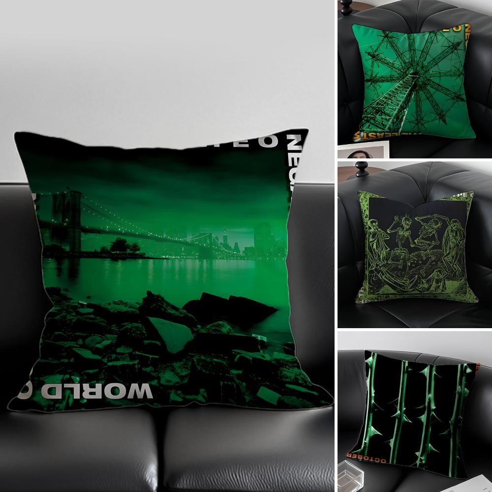 T-Type O Negatives Band Cushion Cover Pillow Case Soft Friendly Fabric & Concealed Zipper