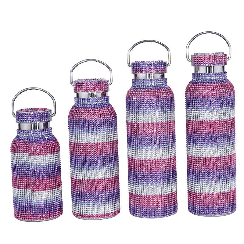 Diamond Cup Double Stainless Steel Thermos Cup With Chain Diamond Water Cup Fashion Gift