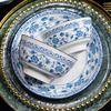 Jieyachie 4.6-inch Blue & White Underglaze Ceramic Rice Bowl Set