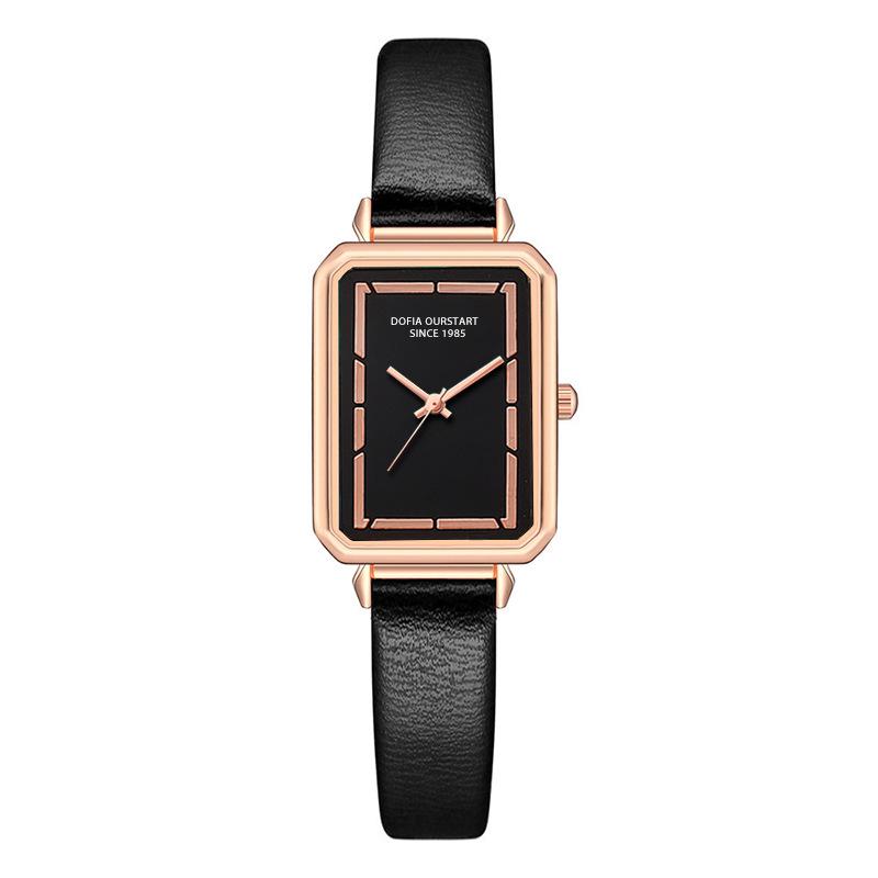 

Женские модные квадратные часы с кожаным ремешком, кварцевые - Элегантный студенческий дизайн