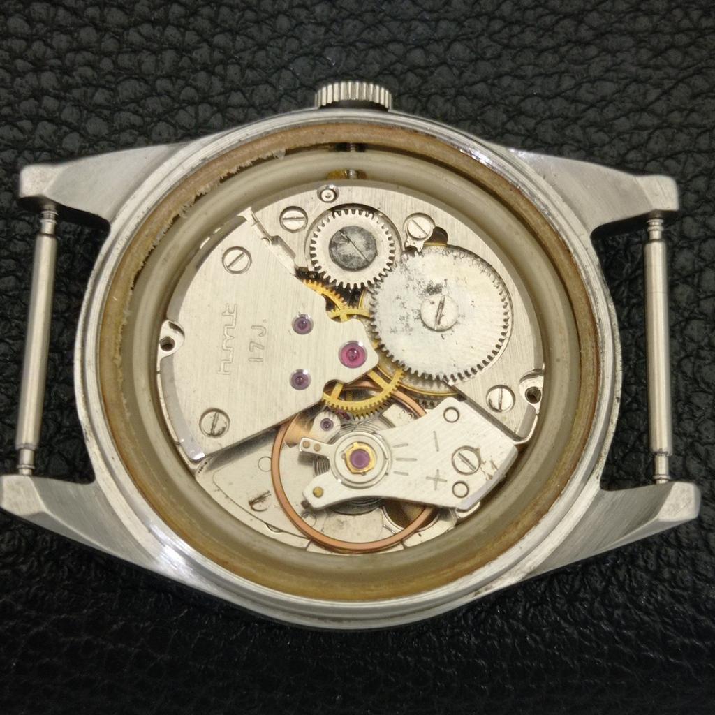 INDIAN VINTAGE HMT HAND-WINDING MENS ROMAN FIGURE BLUE DIAL WATCH A702860-1