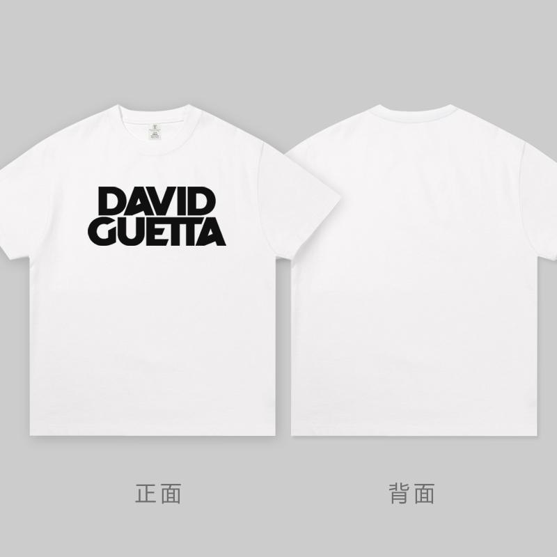 2025 New David Guetta Short Sleeve T-shirt Top 100 Dj Clothes Around Electronic Bungee Dance Pure Cotton Men and Women T Shrit