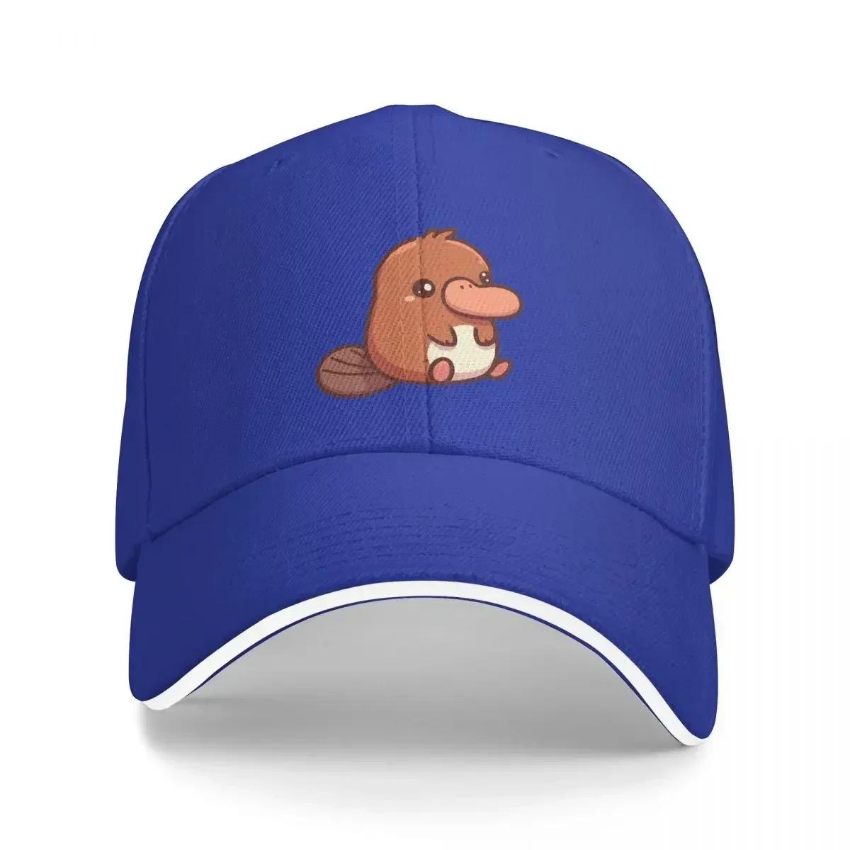 

Cute Platypus Illustration Cap Fashion Casual Baseball Caps Adjustable Hat Summer Unisex Baseball Hat Customizable Polychromatic One Size синий