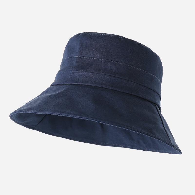 Summer Wide Brim Adjustable Bucket Hat Cotton UV Protection Fisherman Cap Unisex Adult Solid Colors Casual Spring Bob Panama Hat