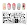 6*12CM Nail Stamping Plate Round Rectangle Leopard Stainless Steel Nail Art Image Stamp Stencils