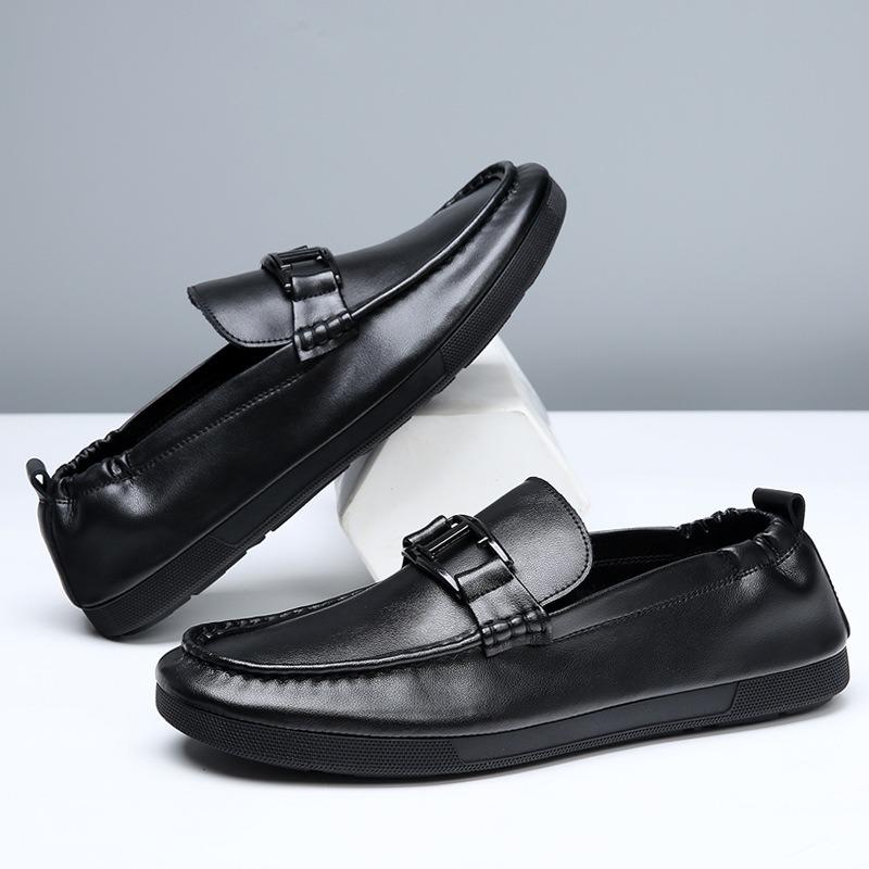 Spring new men's fashion business casual leather shoes men's breathable and comfortable one-pedal Doudou shoes