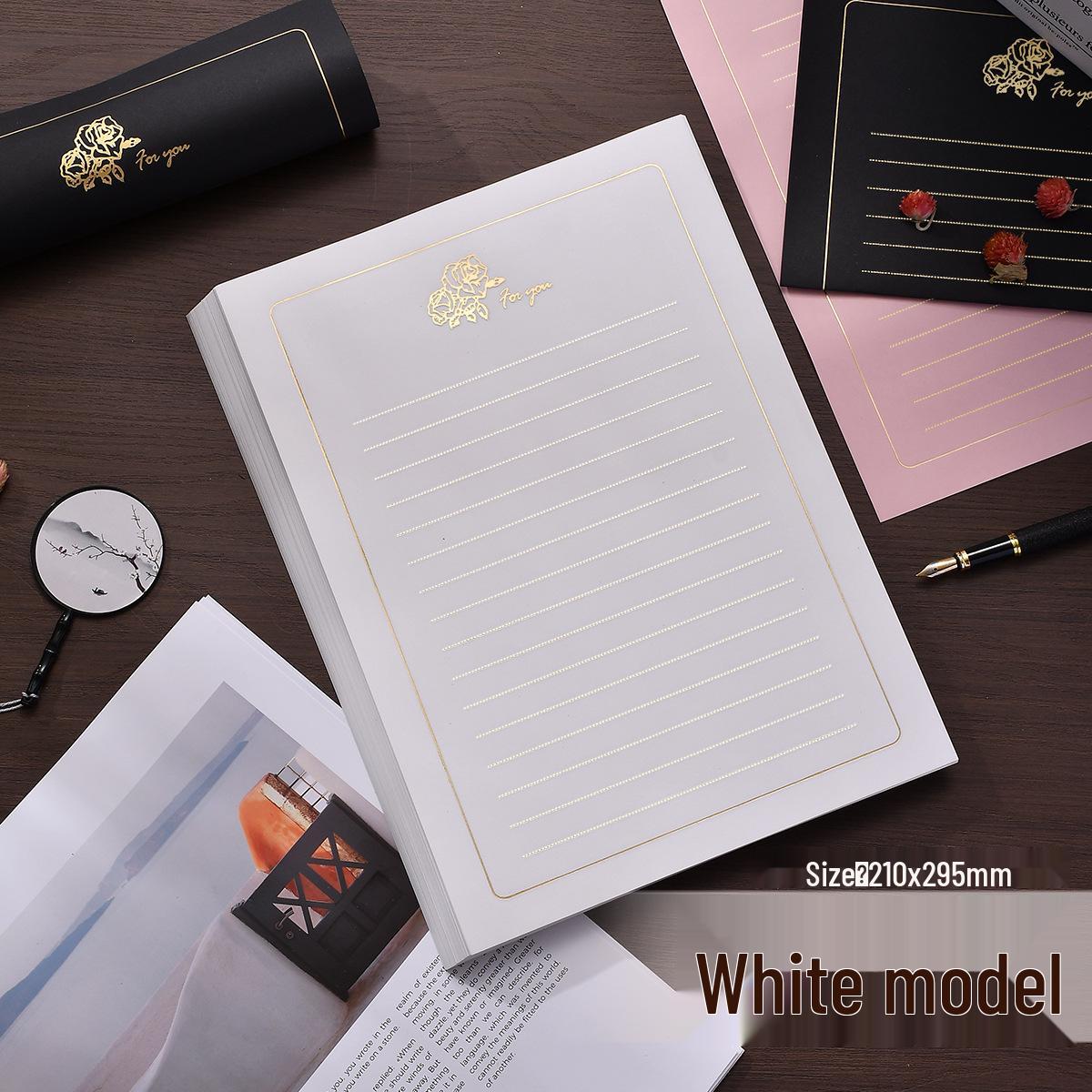 

Элегантный набор бланков с золотой розой: Романтическая бумага с горячим тиснением для отправки любовных писем или поздравлений с днем рождения