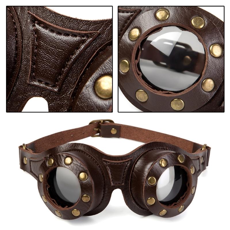 Man Halloween Cosplay Goggles Adult Party Gentleman Prop Glasses Funny Steam Punks Glasses LeathersSteampunk Accessories