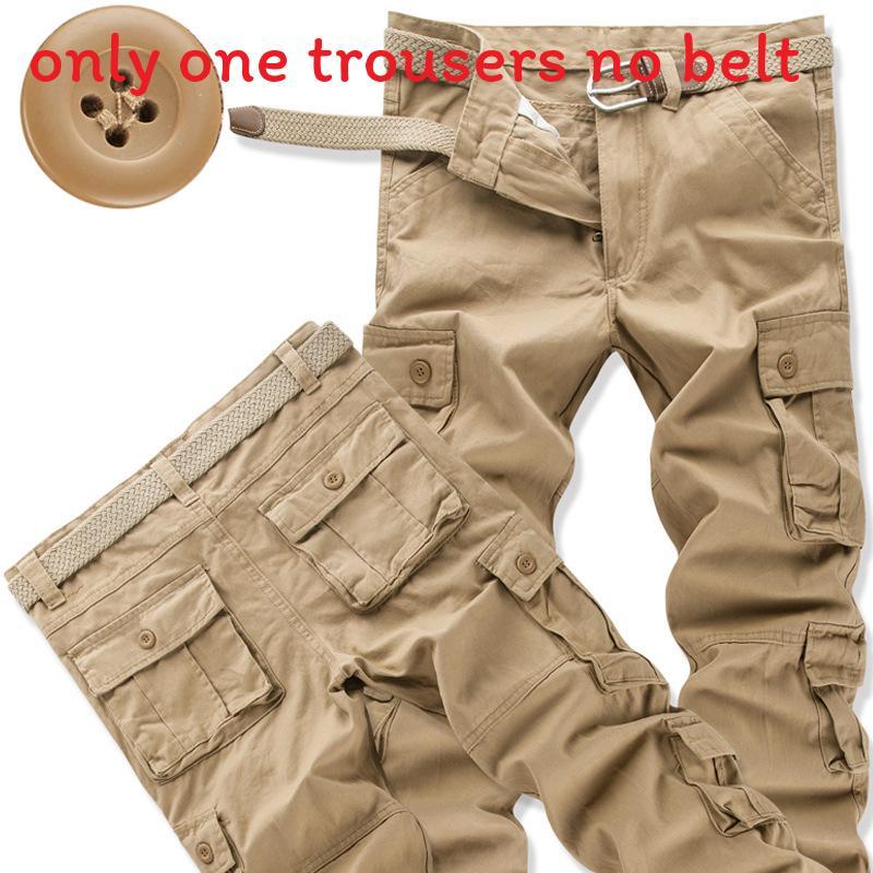 Cargo Pants Men Workwear Cotton Multipocket Durable Casual For Autumn Season
