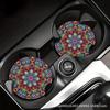 1/2PCS Car Coaster Mandala Style Coasters High Temperature and Slip Resistant Interior Trim Accessories Centre Console Top Decor