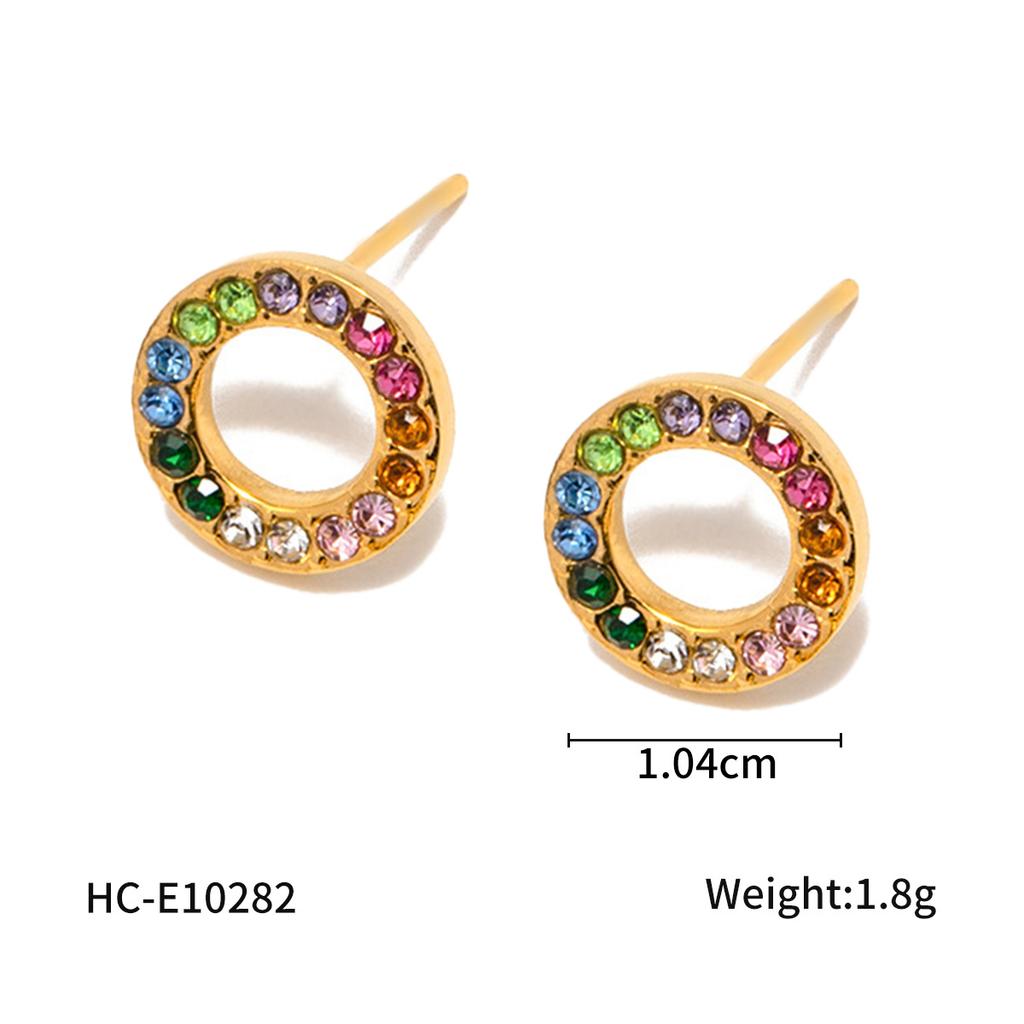 Fashion Titanium Steel Necklace with Multicolor Zircon Inlay Elegant High-End Necklace