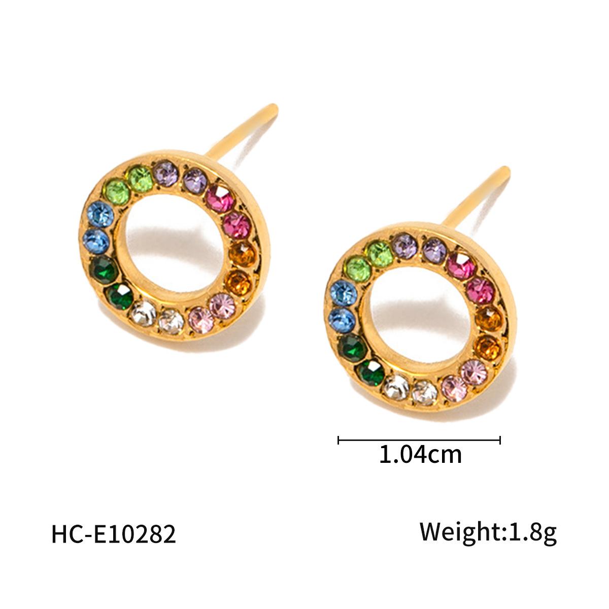 

European and American ins new product 18K gold stainless steel necklace inlaid with colorful zircon necklace high-end