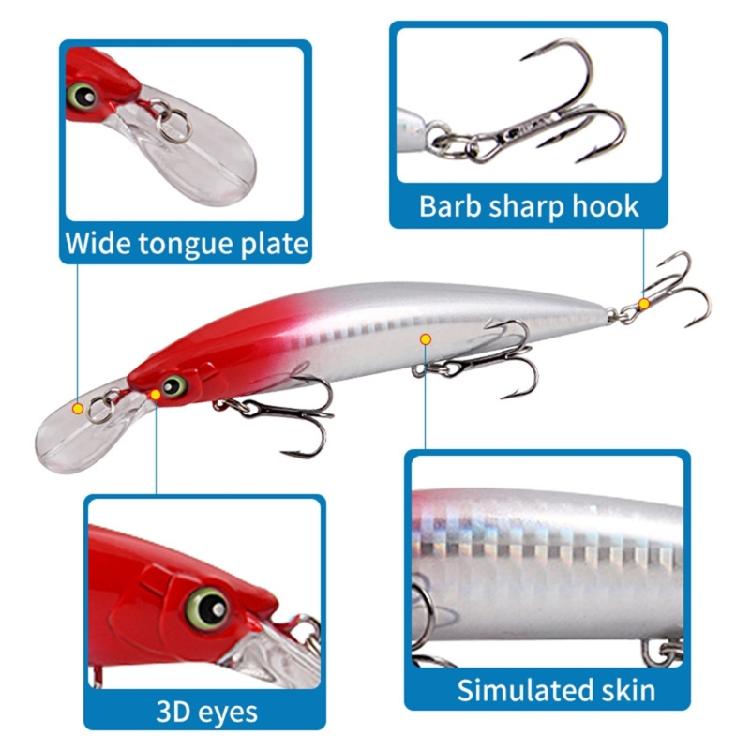 5 Stück Minnow-Köder zum Angeln Schwimmende Hartköder Künstliche Köder Wobbler Crankbait Swimbait Angelzubehör Köder Langlebig