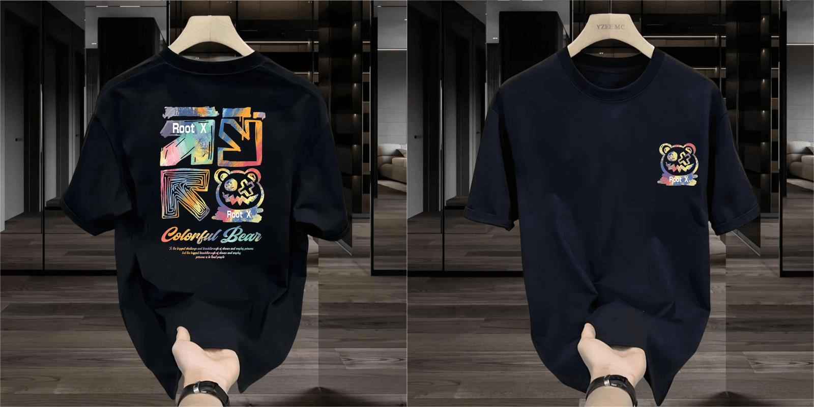 

Overseas Orders End Goods _ Cut Label To Withdraw Foreign Trade American Trend Printed Short-sleeved T-shirt for Men and Women S