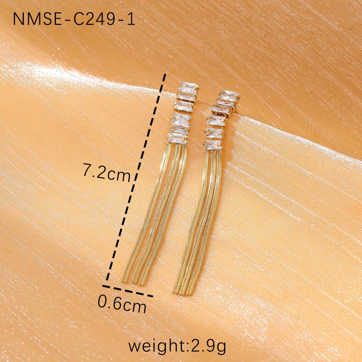 GEMCHIC Women s Fashion Rhinestone Tassel Earrings Stainless Steel Long Dangle Jewelry