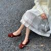 Flat Bottom Shallow Mouth Single Shoes Women's 2025 Spring New Niche Comfortable Square Head Bow Temperament Soft Sole Ballet Shoes