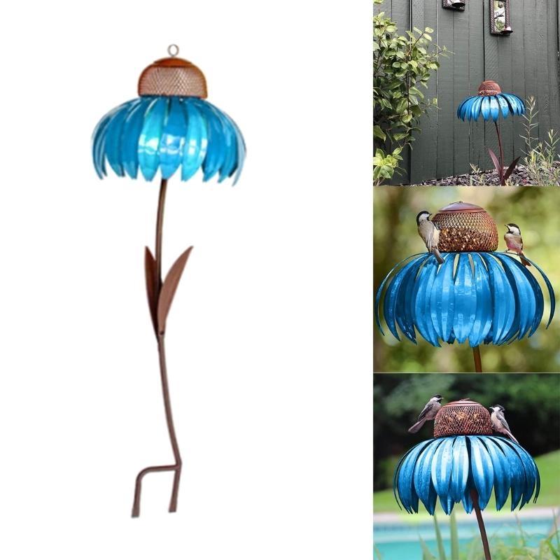 Y5JC Outdoor Stakes Bird Feeder Red Hummingbird Feeders Large Coneflower