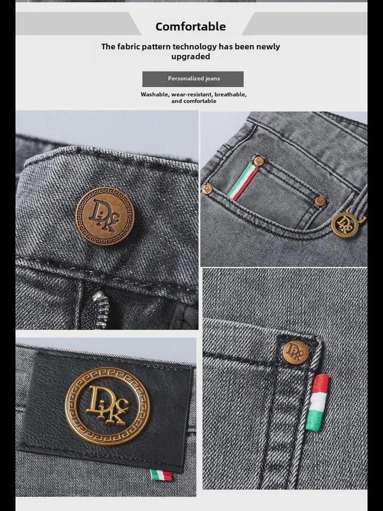 European Men's Slim Fit Retro Jeans - Summer Casual Straight Pants