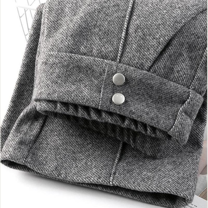 Spring Autumn Women Woolen Pants Women High Waisted Casual Straight Flare Pants Slim Lady