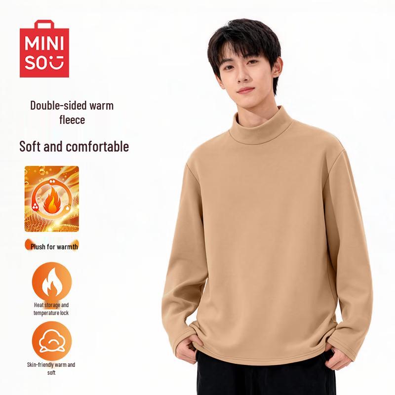 MINISO Men's Thermal Turtleneck Long Sleeve T-Shirt