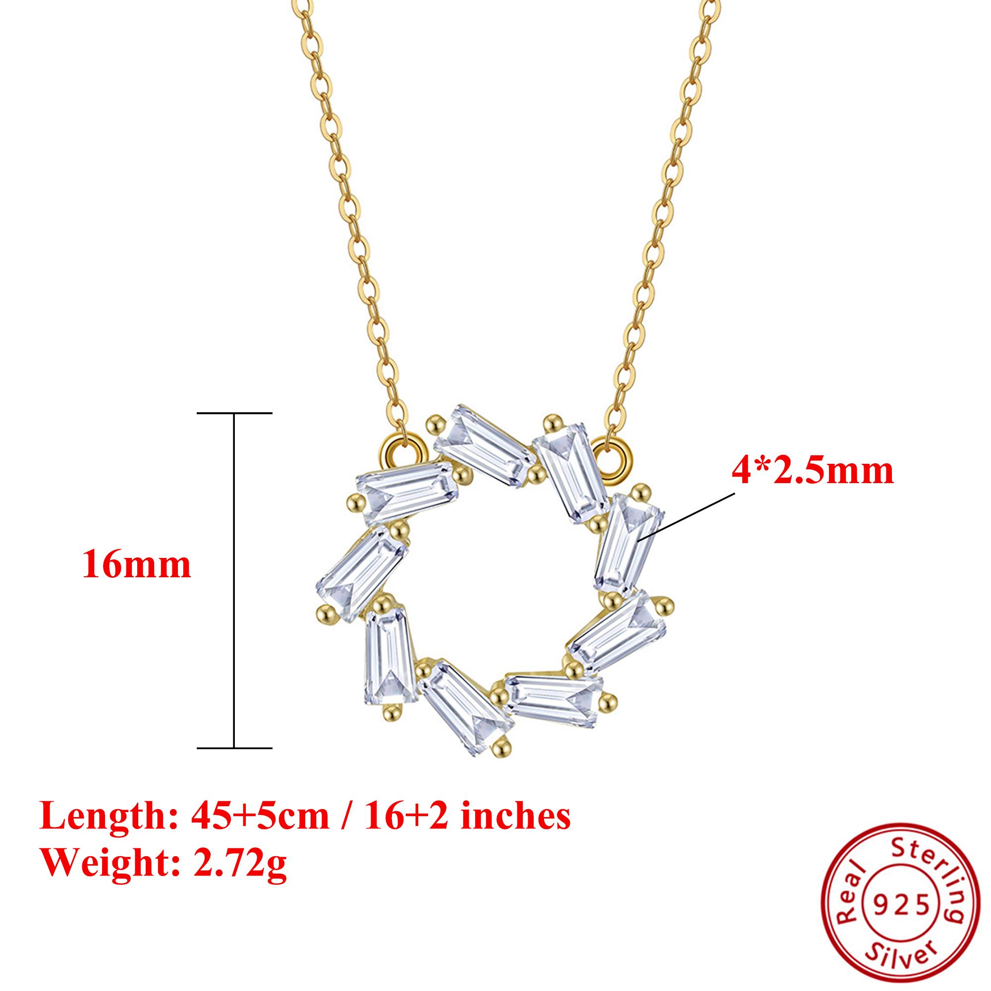 

Effie Queen Glamorous 925 Sterling Silver Necklace Featuring a Stunning Square-Cut Zirconia Pendant Perfectly Gift for Her APN48
