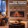 3 IN 1 Slim Electric Fire, Wall Mounted/Recessed/Freestanding, Electric Fireplace with 12 Flame Colours, 5 Brightness