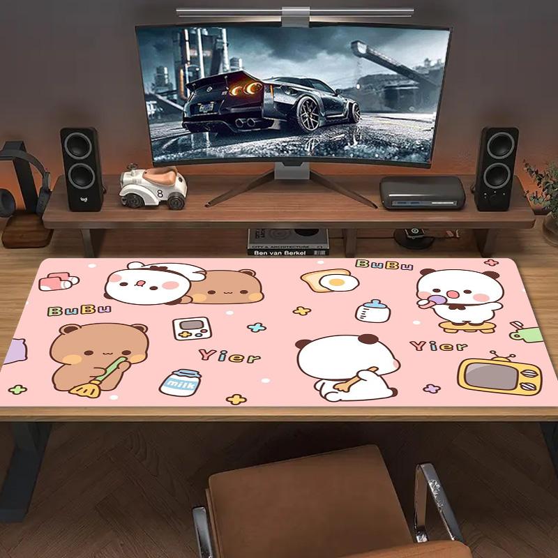 Bubu Y Dudu Color Mouse Pad Large Gaming Table Cushion Non-slip Laptop Tablet Big Mousepad XXL Mat Mini PC Playmat With Lock Edge