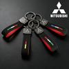 Suede Key Chain Car Emblem Keyring Pendant Key Fob for ASX EVO Lancer Montero Delica Pajero Galant Eclipse Cordia