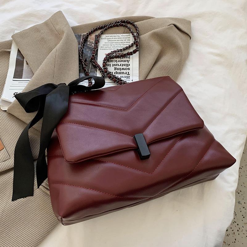 Fashion Large-capacity Rhombus Lattice Bag Autumn and Winter New Shoulder Soft Messenger Large-capacity Women's Bag