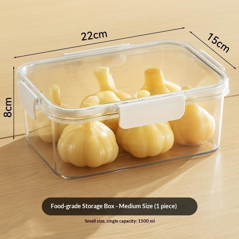 Clear Pet Crisper Box Leak-Proof Food Storage Container With Snap Locks & Silicone Seal For Fridge, Fruit, Bento & Meal Prep