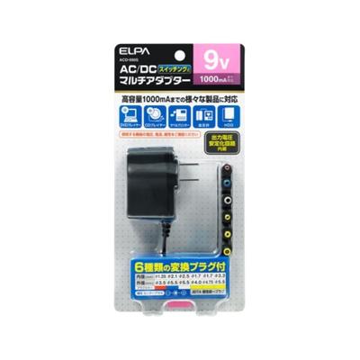 AC-DC Multi Adapter Conversion Adapter AC100V 50/60Hz Rated Output: DC9V/1000mA Approx. 1.8m ACD-090S