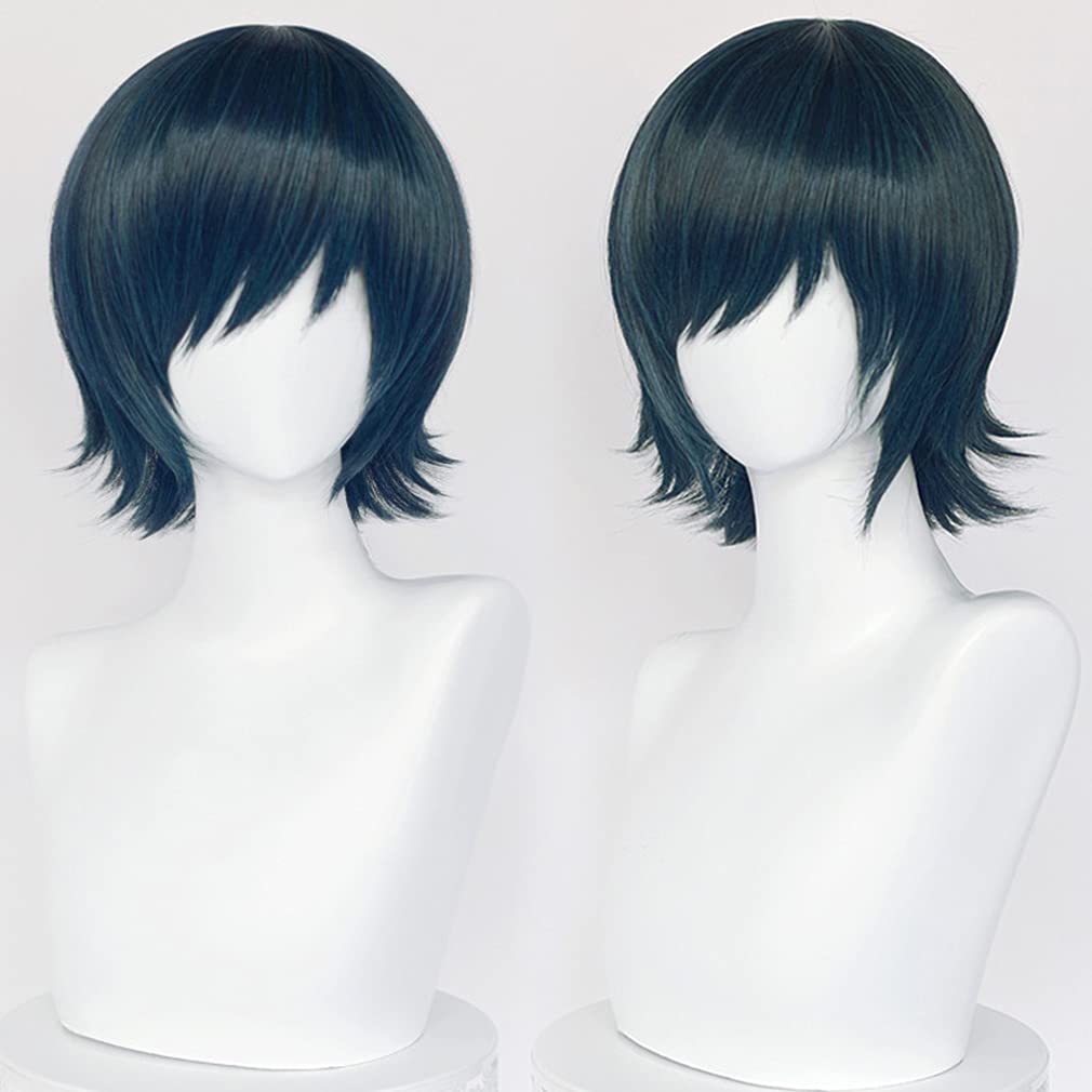 LAOBAO Cosplay Wig Himeno Wig Heat Resistant Disguise Wig Costume Accessory Pink Navy Blue Bob Party Costume Halloween Event Cosplay Wig