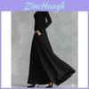 Elegantes Schwarzes Langes Kleid Mit Hoher Taille Und Falten-Detail Für Business- Und Formelle Veranstaltungen