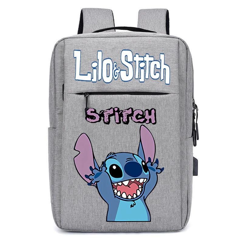 Spacious Usb Charging Stitch Backpack Nylon Material School Bag For Students