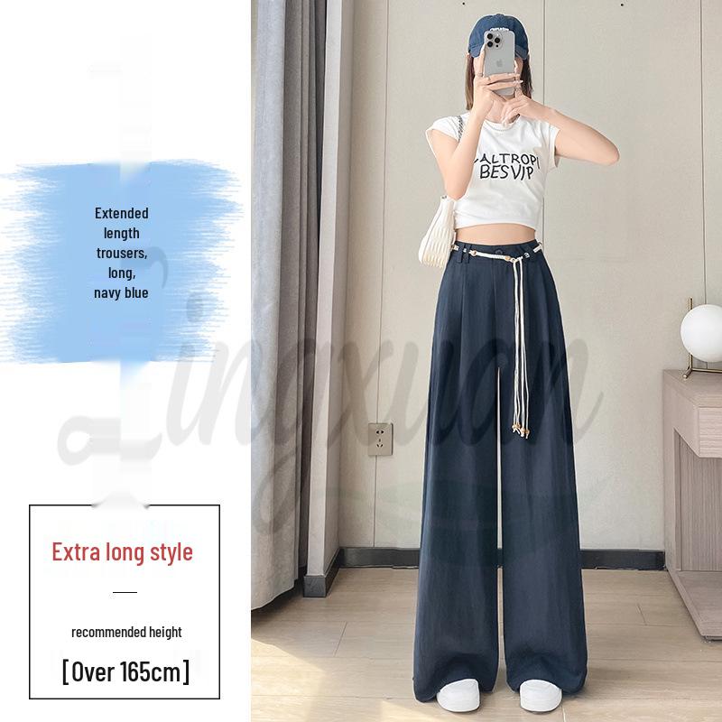 Summer 2026 Ice Silk Cotton-Linen Wide-Leg Sun Protection Pants - Women's Casual Thin Yamamoto Style