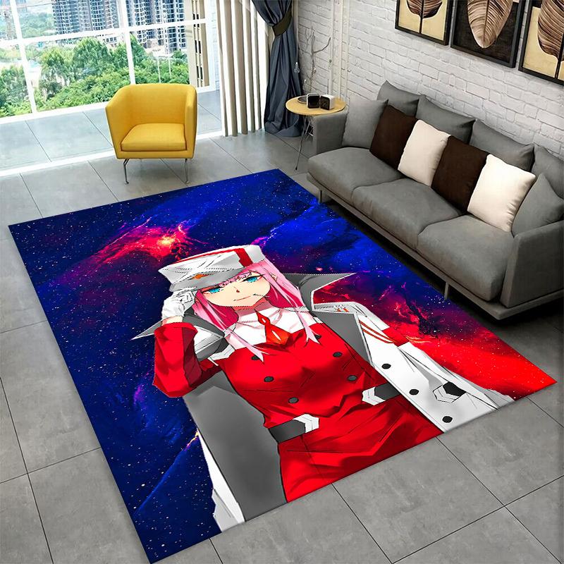 Cartoon Zero Two Sexy Girl DARLING in FRANXX Carpet Rug for Bedroom Living Room Sofa Doormat Home Decor,Kid Area Rug Non-slip