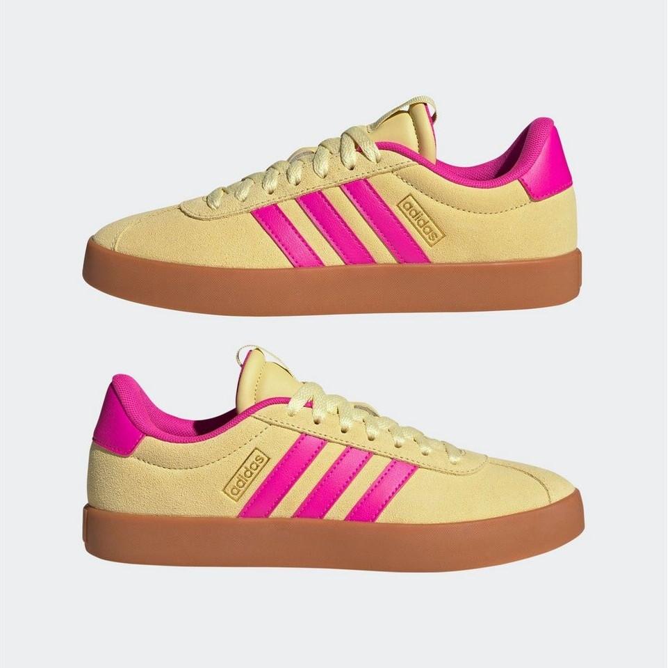 Кроссовки Adidas VL Court 3.0 Women пудровый желтый/шоковый розовый/золотой