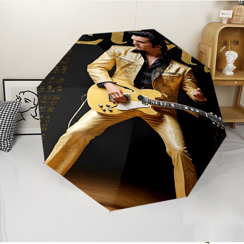 Elvis Fashionable Automatic Opening/Closing Folding Umbrella. Portable and Foldable, Ideal for Gift, Travel, and Daily Use.