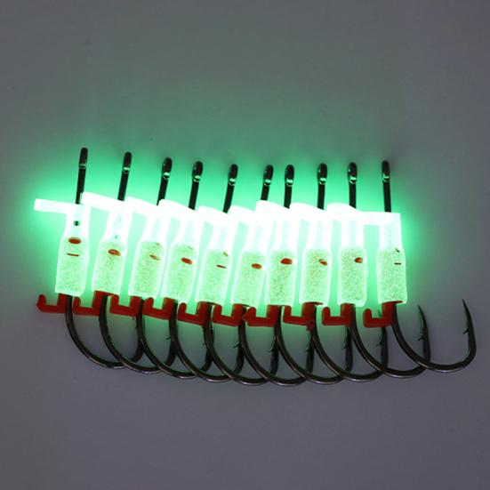 3/5/10/15/20Pcs Luminous Live Shrimp Fixing Hook Heavy Duty Glow-in-the-dark Barbed Fishhook Freshwater Saltwater Catfish Bass Fishing Hook