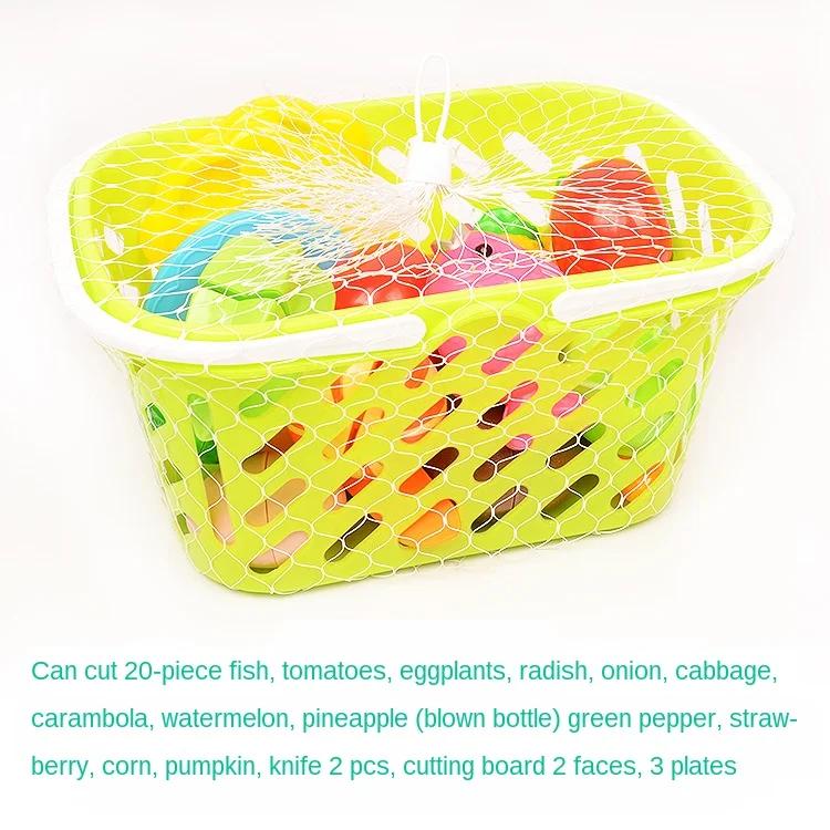Kitchen Fun Cutting Fruit Basket And Vegetables Pizza Food Play House Set Puzzle Education Toys For Kids Boys Girls Xmas Gifts