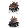 6Pcs Pack - Boy Racing Dinosaur Toy Shatter-resistant Dinosaur Pull Back Car Simulation Tyrannosaurus Triceratops Model Off-road Vehicle