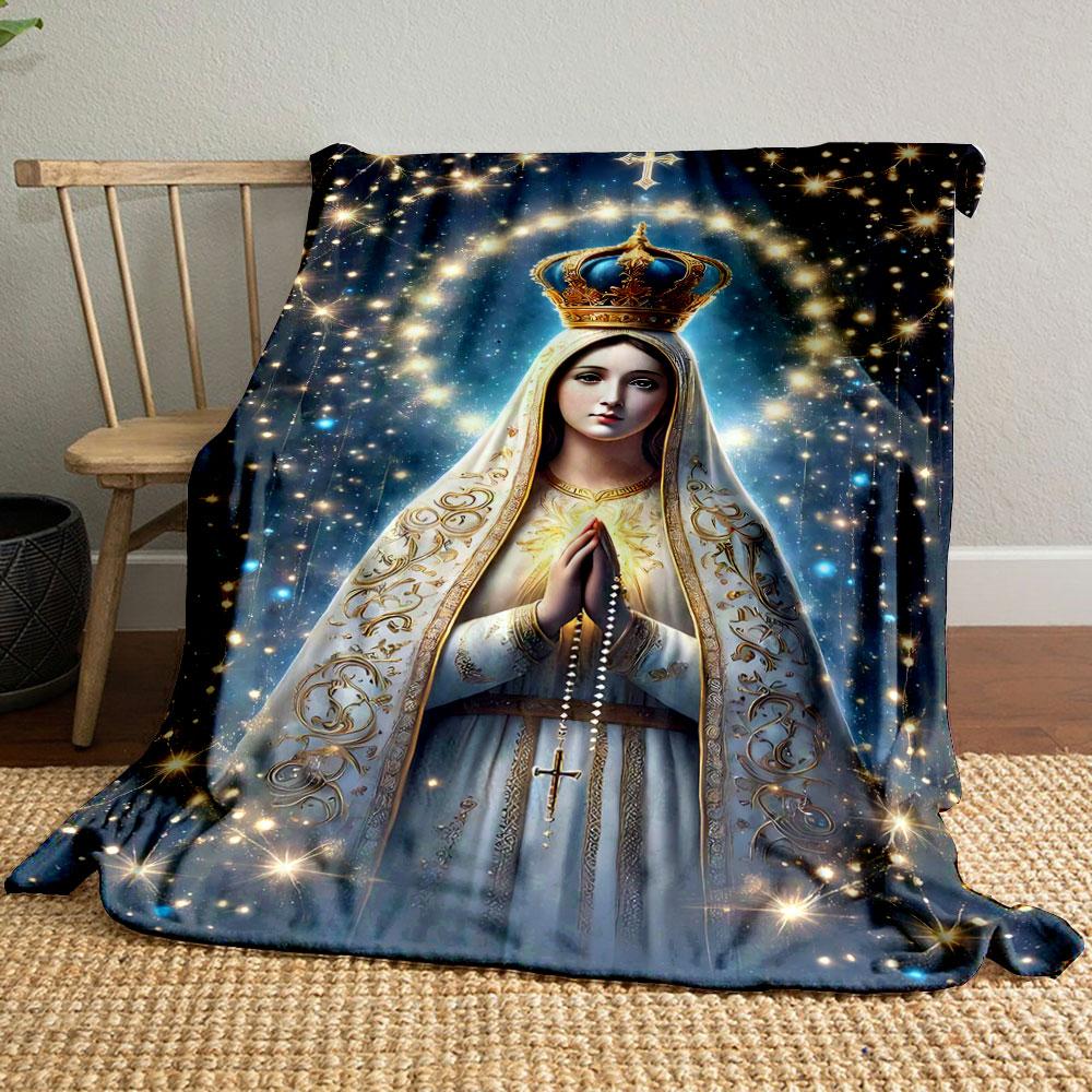 

Our Lady of Fatima Prayer Blanket Printed Blanket for Living Room Bed Couch lunch break Soft Cozy Blanket for Friend s festival Gift 80cm x 120cm