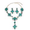 Elegant Crystal Gemstone Necklace And Earrings Set Sparkling Jewelry Set For Formal Occasions Featuring Vintage Designs