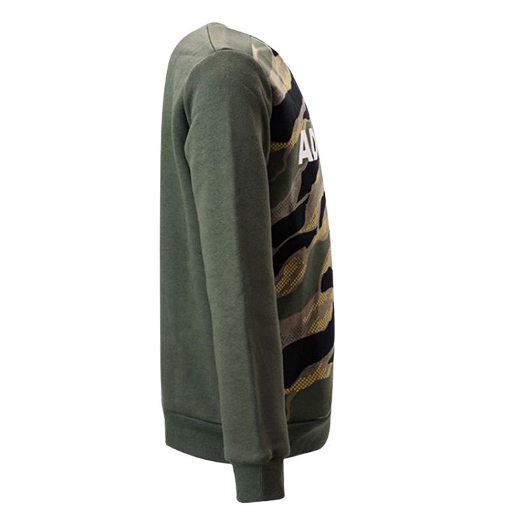 adidas Kids Series Thick Warm Casual Pullover Hoodie Children Tops Green DT2415